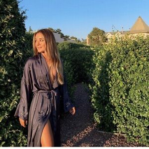 Zara Beaded Kimono Dress Limited Edition Gray/Blue 6895/261